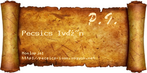 Pecsics Iván névjegykártya