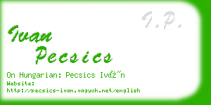 ivan pecsics business card